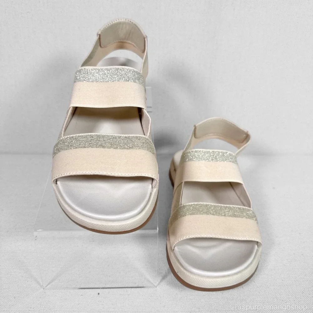 NWOT COUGAR Lucia Metallic Leather Trim Slingback Sandals |‎ Women 7M